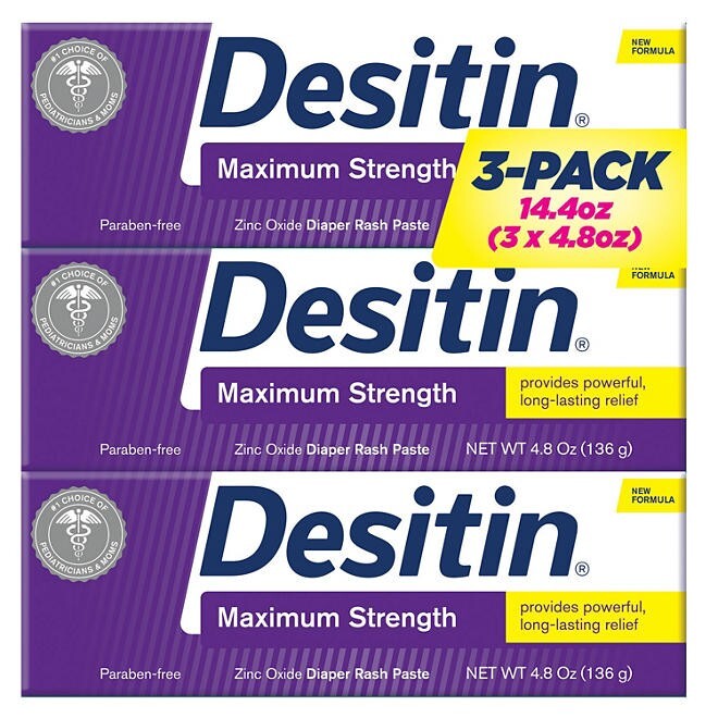 Desitin Maximum-Strength Diaper Rash Paste 4.8 oz 3 Pack