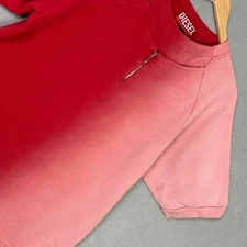 RARE Diesel X GR-Uniforma Shirt Men’s S Red Dip Dye Half Zip Made in Portugal