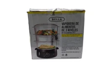 BELLA - 9.5-Qt. 3-Tier Food Steamer - Black/Clear - Free Shipping