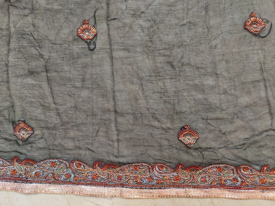 Bufanda Dupatta de boda étnica india lentejuelas estola larga hiyab con cuentas Foto 4 de 4