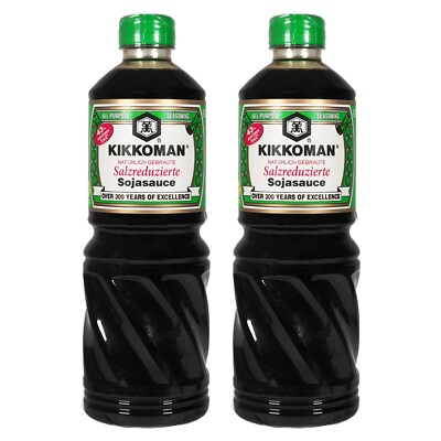 Kikkoman Sojasauce salzreduziert 2x975ml Soja Sauce Sojasosse Soy Sauce salzarm
