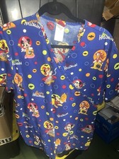 Disney Mickey Mouse Halloween Scrub Top Women's Size Large Short Sleeve