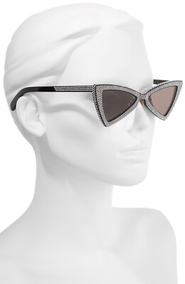 SAINT LAURENT 207 JERRY YSL SL207 Black Crystal Stud Triangle Bat