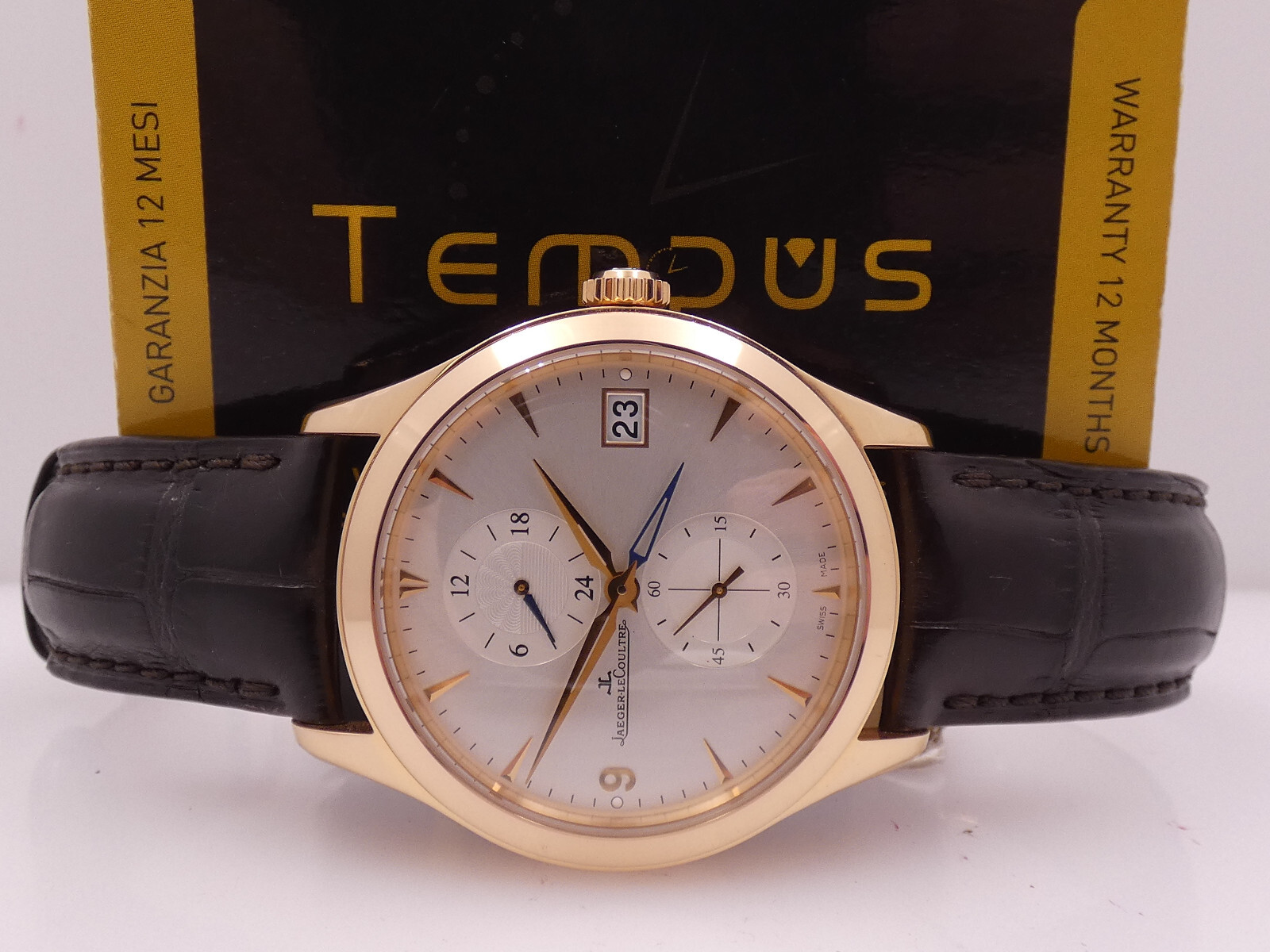 JAEGER-LECOULTRE MASTER HOMETIME GMT ORO ROSA 18 KT BOX&PAPERS AUTOMATIC WATCH