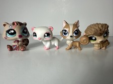 Littlest Pet Shop LPS LOT Beaver, Ferret, Fox And Hedgehog