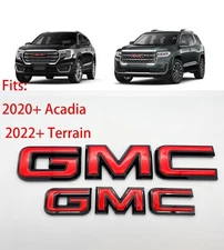OVERLAY Front Rear Red Black GMC Overlay Emblem Fit 2020+ Acadia 2022+ Terrain