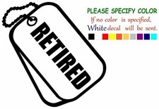 MARINES DOG TAGS RETIRED Vinyl Decal Sticker Car Window Bumper Wall Laptop 9"