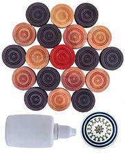 Carrom Playing Coins and Powder 24 Wooden Coins 1 Striker 1 Urea Powder SSTP