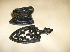 Vintage Cast Metal Mini Flat Iron  trivet Base, Decorative
