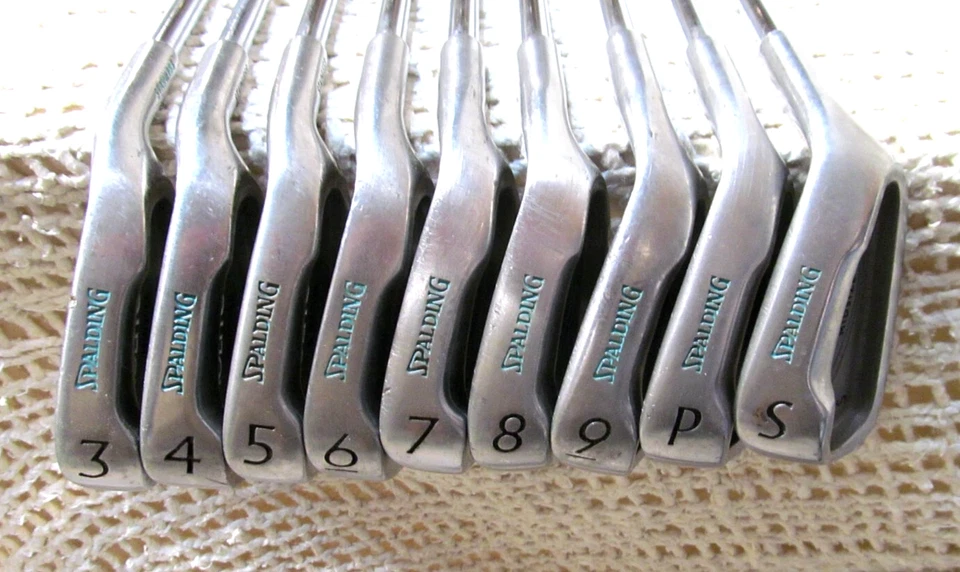Juego de 9 piezas de hierro Spalding MOLITOR para mujer tamaño mediano (3-PW, SW) diestro ~ varillas de acero para dama Foto 3 de 4