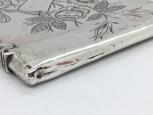 Custodia carta argento sterling antica ornata - movimento estetico/floreale - Foto 7 di 17