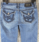 Miss Me "Irene" Bootcut Jeans Womens 28x31 (Tag 27) Blue Flap Pockets Distressed