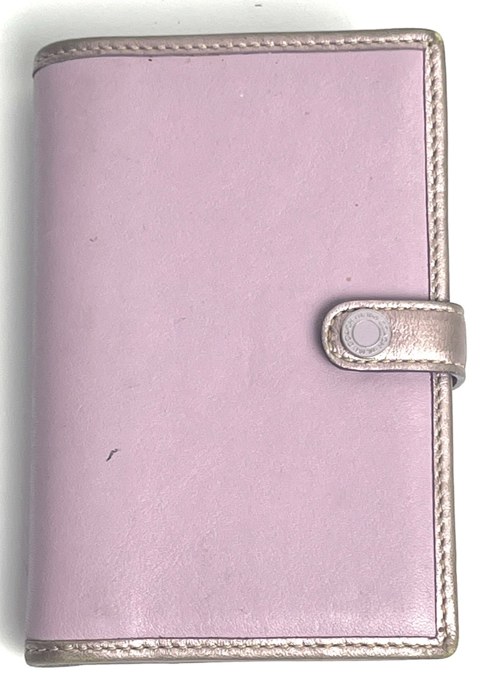 Coach Organizer Planner Leather Lavender Purple Address Pen Metallic Logo Y2K