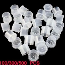 500pcs Self Standing INK CUPS Clear Plastic Tattoo Ink Pigment Color Holder Caps