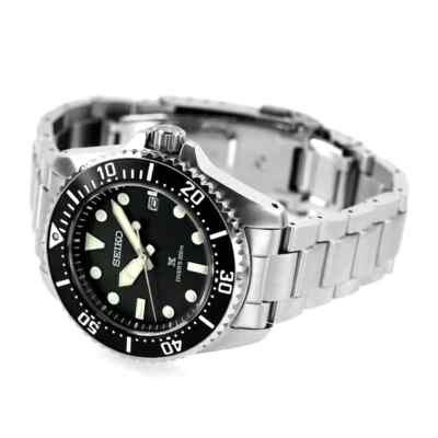 Seiko Prospex SBDJ063 Black Dial Diver Scuba Solar Stainless Watch