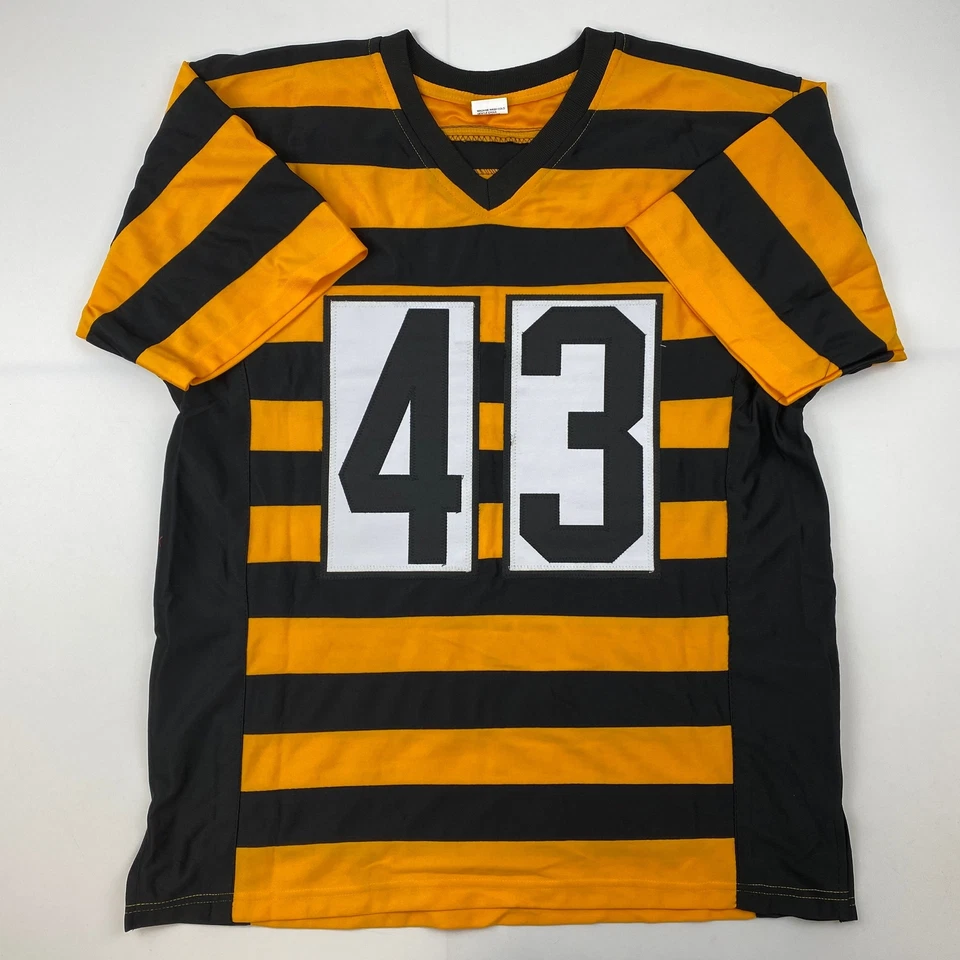 Camiseta masculina fac-símile autografada Troy Polamalu Pittsburgh Bumble Bee tamanho GG - Imagem 3 de 4