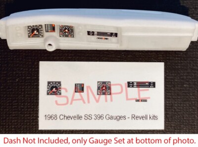 1968 CHEVROLET CHEVELLE SS 396 GAUGE FACES for 1/25 scale REVELL kits PLS READ
