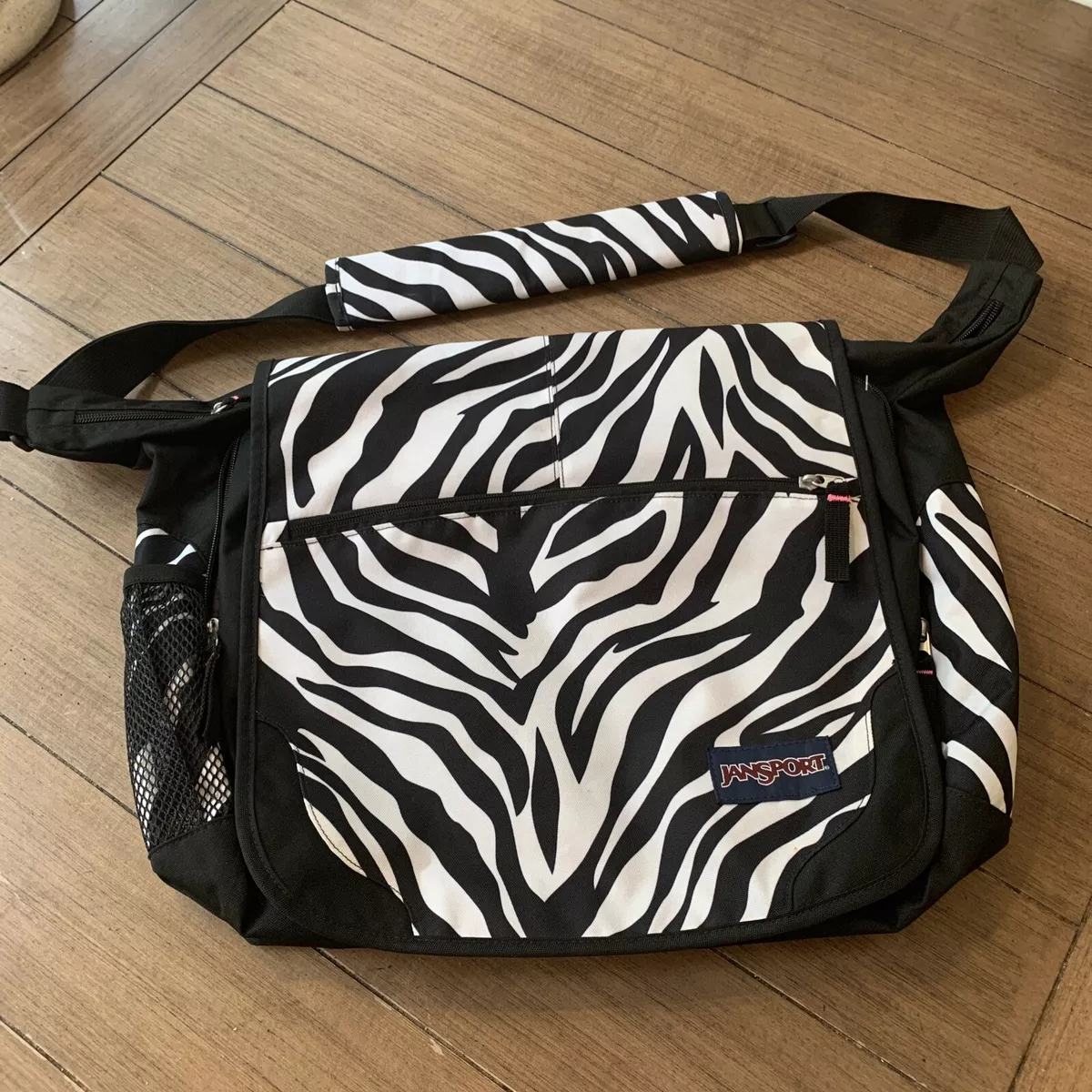 NWOT Jansport Laptop messenger Book Bag Wild Zebra Animal Print | eBay