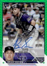 2023 Topps Chrome #RA-BS Brian Serven Rookie Autographs Green #/99