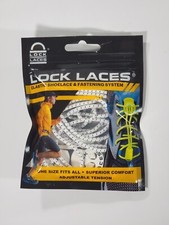 Lock Laces Elastic Shoelace  Fastening System White Elastic No Tie Shoe Laces