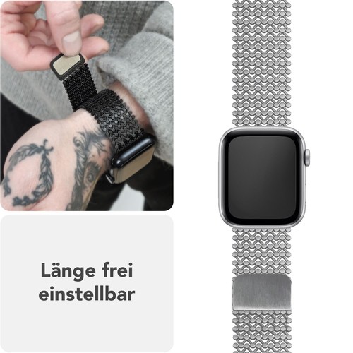 Correa de malla de acero inoxidable para Apple Watch Ultra SE 10 9 8 7 6 5 4 3 2 1, 42-49mm - Imagen 4 de 8