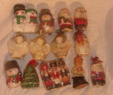 LOT OF 17 VINTAGE CHRISTMAS CANDLES LOTS OF ROBERT ALAN NEVER USED HAND PAINTED