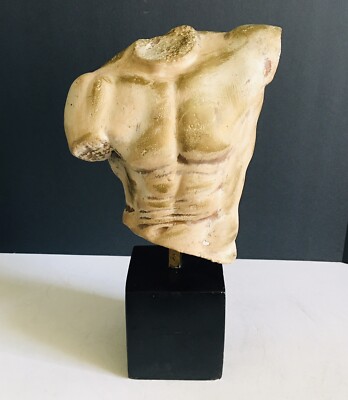 Alva Studios 1991 Sergey Eylanbekov ''Male Torso'' Plaster Sculpture 15'' x 9''