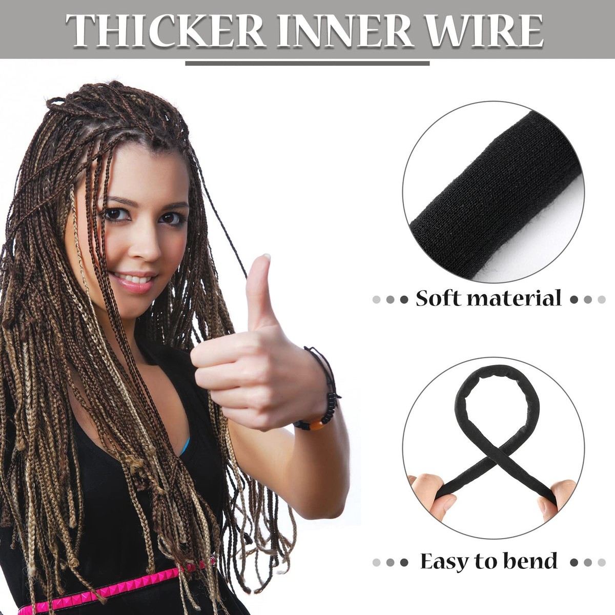 6 Pieces Iron Wire Hair Ties Spiral Bendable Loc Holders for  display picture 2
