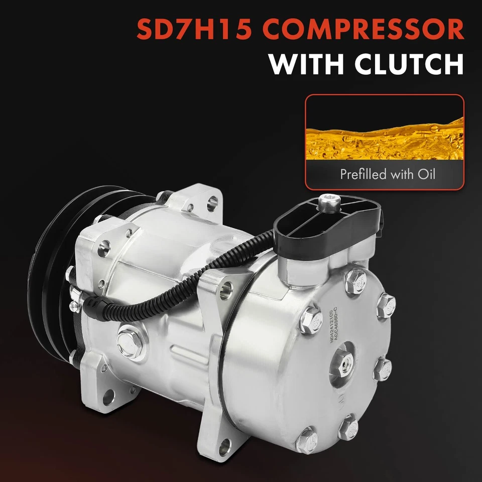 AC A/C Compressor with 2-Groove Pulley for Peterbilt 379 2003 378 330 357 377 - Изображение 2 из 4