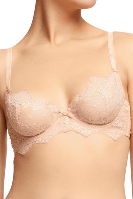 Dita Von Teese Luxury Lurex Lace Unlined Bra Vintage Peach Burlesque Hollywood