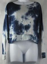 Jenni Women's Soft Rayon Blend Lounge Pajama Top, Navy Blue Swirl, XS