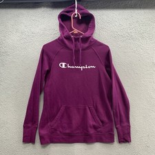 Champion Hoodie Sweatshirt Women s Size S Purple Logo Drawstring Hooded Pullover