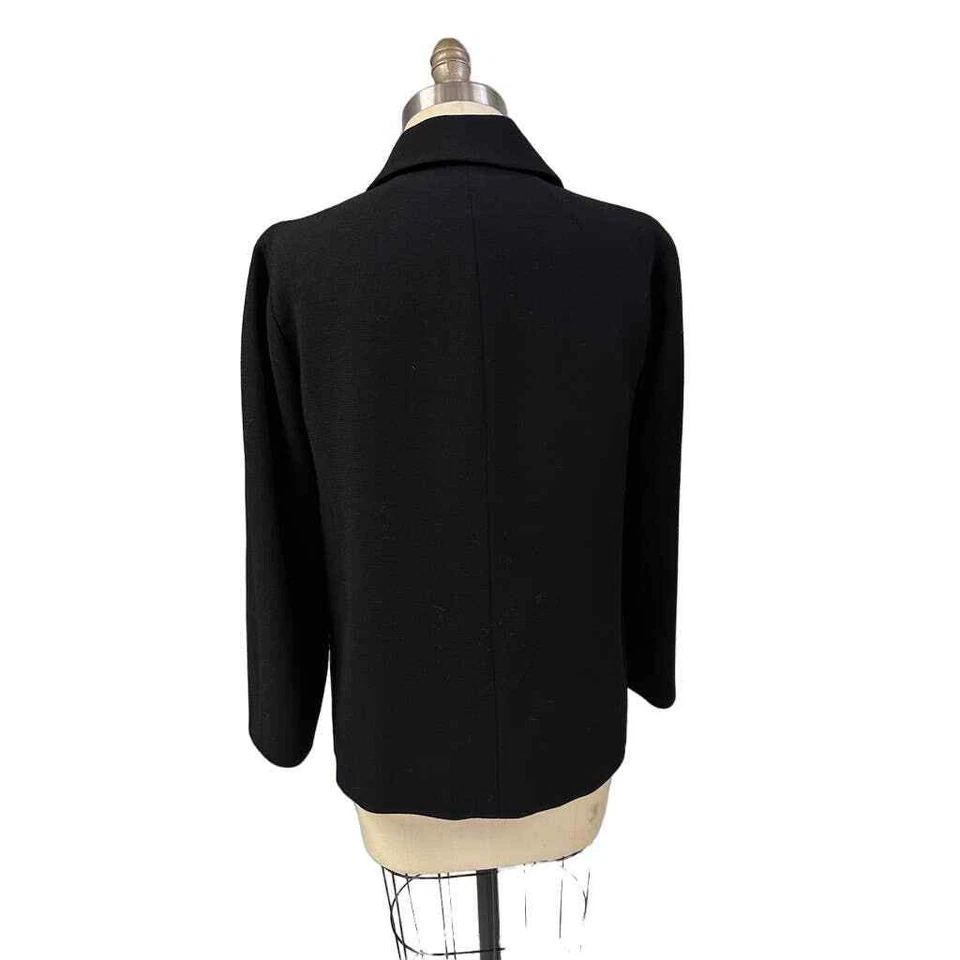 Blazer AGNONA RETRO Negro Lana Mujer 1 Botón Carrera Hecho en Italia Talla 42/US 12 Foto 4 de 4