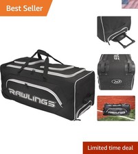 Spacious YADI Wheeled Catcher's Bag - Soft Material, Stash Pocket & 4 Bat Holder