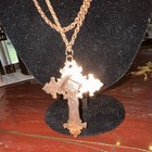 Kirk’s Folly  Cross Pendant/ locket Necklace  gold tone signed — photo 2