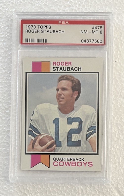Roger Staubach 1973 Topps Football Card #475 PSA 8 NM-MT