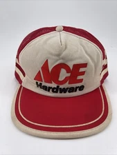 Vintage Ace Hardware 3 Stripe Hat USA Trucker  Snapback  Used
