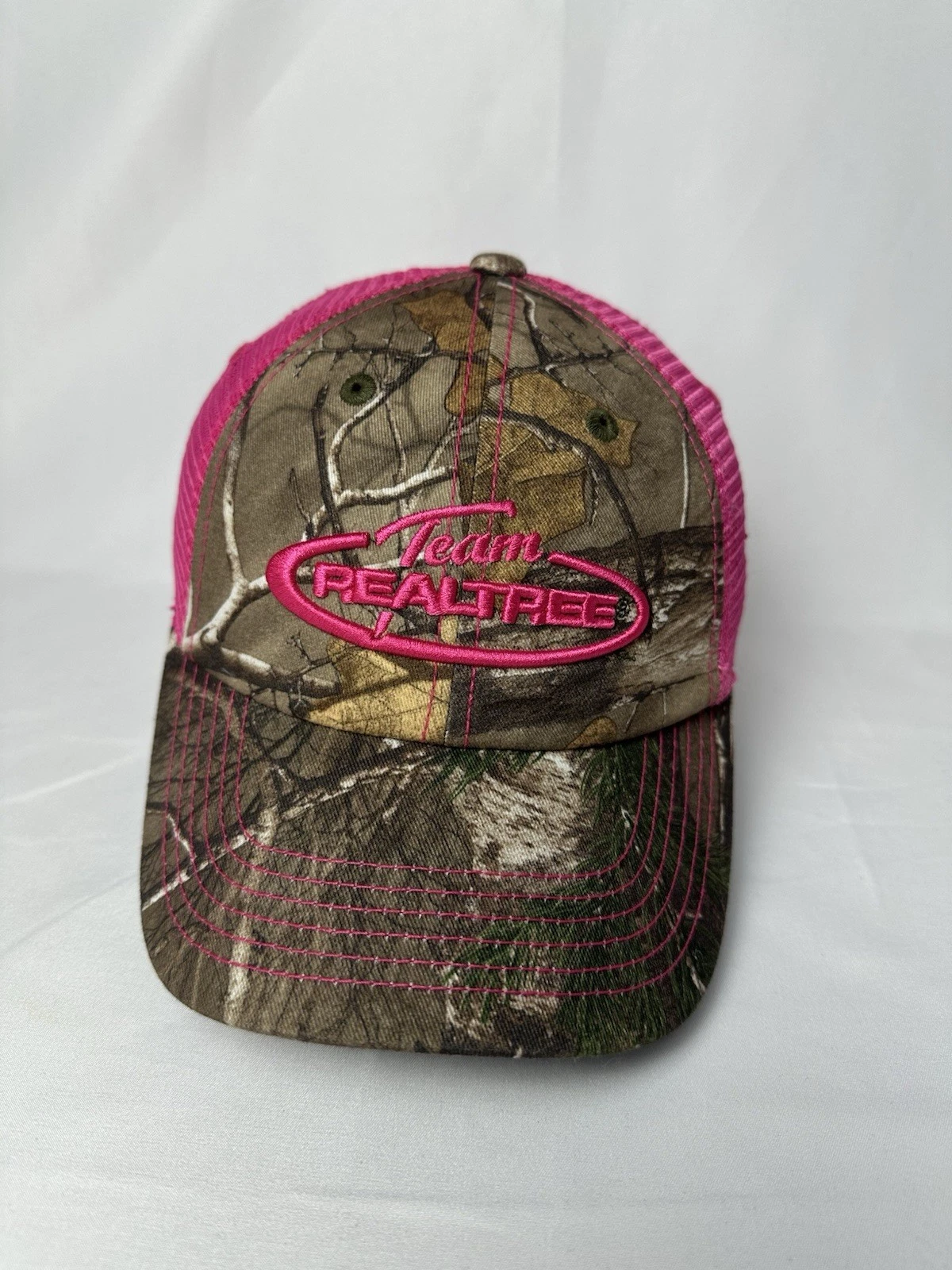 Team Realtree Pink Camo Mesh Snapback Trucker Hat Outdoor Cap