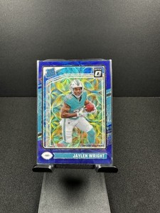 2024 Donruss Optic Jaylen Wright #249 Rated Rookie Blue Scope RC Dolphins