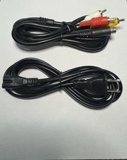 Sega Saturn 10 Pin AV + AC Cable Power Cord RCA Console System Hookups Bundle