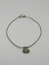 Vintage Sterling Silver 925 Southwestern Swirls Liquid Anklet 10"