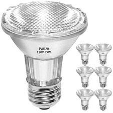 PAR20 Flood 39W 120V Halogen Light Bulbs 6 Pcs, PAR20 39W ECO Halogen Bulb Wa...
