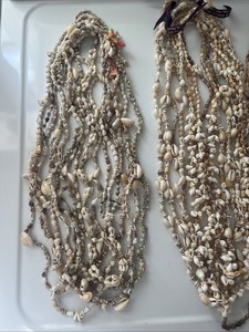 Polynesian Hawaiian Cowrie Shell Lei Necklace Tiki Luau, 45 Necklaces