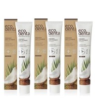 3x EcoDenta Coconut Anti-Plaque Whitening Toothpaste Fluoride Free 3x75ml 79.96 per litre