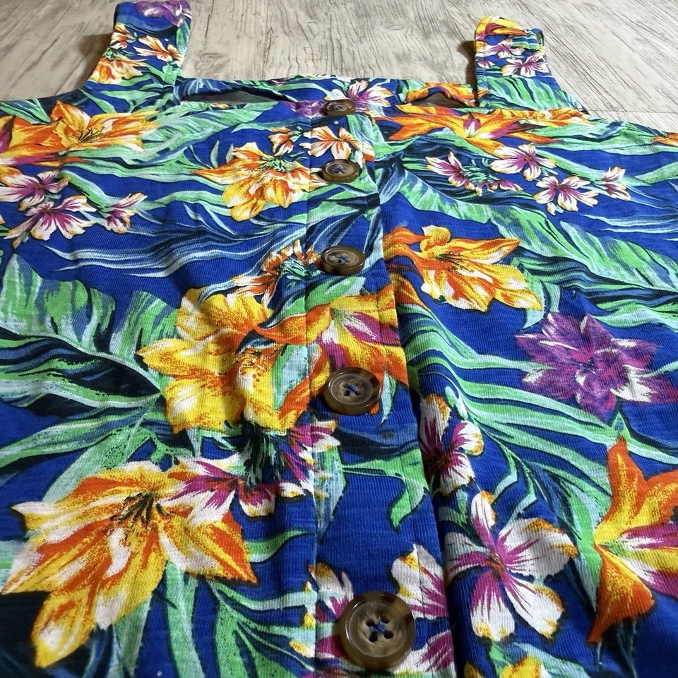 Карибский Joe Маленький Летний Топ без рукавов Тропический Цветочный Отпуск Круизный Остров - Изображение 2 из 4