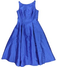 Adrianna Papell Womens Solid Midi Fit & Flare Dress, ultrablue, 6