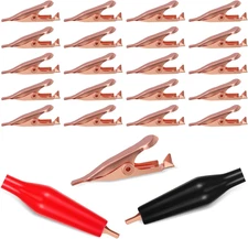 20 Pack Micro Toothless Alligator Test Clips Small Solid Copper Alligator Cli