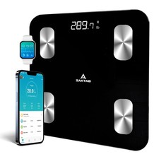 ZAKTAB Scale for Body Weight, Accurate Weight with LCD Display, Black