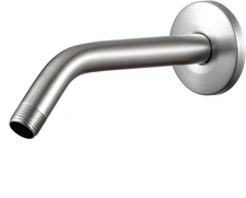 OFFO Shower Arm with Flange, 6 in Brushed Nickel Wall Mount Replacement Angle Sh
