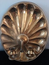 Vintage Brass Wall Sconce Candle Holder &ndash;Double Arm-Scalloped